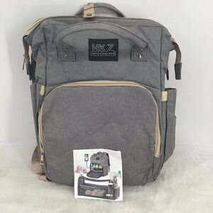 HKZ Home Keep Zeal Nylon Baby Diaper Bag/Backpack Foldable Crib Storage Travel